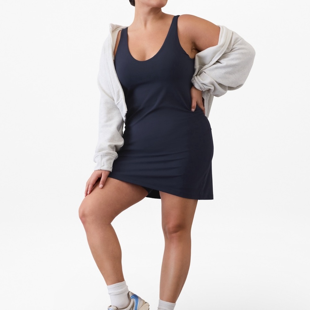 Athleta Transcend Active Navy Blue Sleeveless Dress